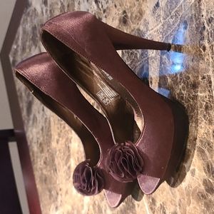 COPY - Brown Satin Plateform High-heels, Club Couture
